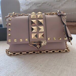Michael Kors Pink and Gold Stud Chain Purse - Like New